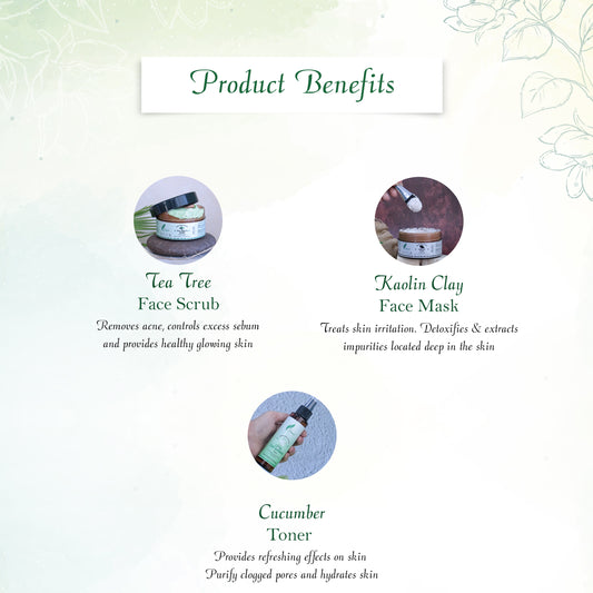 Customized Gift Box (Cucumber Toner, Kaolin Clay Mask, Tea Tree Neem Face Scrub)